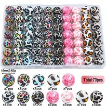 70 Silicone Cat/Dog Paw Print Beads In Leopard Print, Floral, And Striped Patterns. Vibrant Colors And Realistic Textures. Pet-Themed Jewelry Accessories, Suitable For Jewelry Making, DIY Crafts, Shoe And Bag Decorations, And Keychains. - 70 chiếc-B - Xem 5