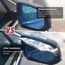 Car Rearview Rain Eyebrow Shield,Car Mirror Rain Protector,Mirror Visor Guard For Truck And SUV(Carbon Fiber,2Pack) - Black-2PC - View 4
