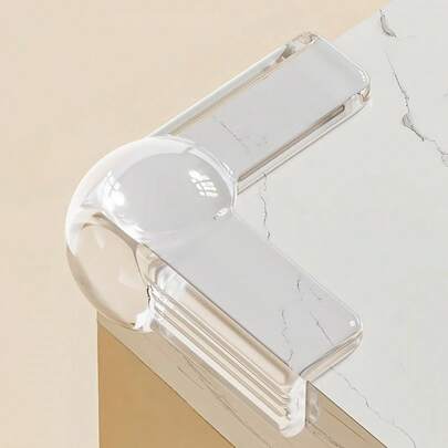 8片装透明安全气囊贴纸，桌角保护贴，婴儿桌角橡胶保护贴，家具专用婴儿桌角保护贴，家用和办公家具软橡胶护角，防撞护角，耐用易贴，家具保护