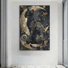 1pc 5D DIY Diamond Painting - "Mysterious Dark Style: Deep Black Starry Sky As The Background, With A Black Cat In The Center" - Frameless Mosaic Full Diamond Acrylic Diamond Art DIY Diamond Painting Kit, Suitable For Home And Office Desktop Decoration, Tabletop Decoration And Wall Decoration, Living Room, Bedroom, Study Room Ideal Home Decor Gift, Suitable For Adult Beginners And Craft Enthusiasts, Handmade Gift Ideas, Perfect For Family Gatherings, Birthday Parties And Various Festivals - Multicolor - View 15