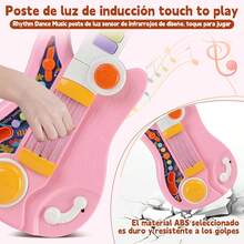 TendenciaKTMOUW 2 En 1 Juguetes De Guitarra De Piano Plegable para Niños y Niñas, Guitarras Instrumentos Musicales Educativo con Música Variada Guitarra Eléctrica con CorreaCalidad premium - Rojo - Ver 5