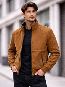Men's Reversible Double-Sided Twill Jacket – 2 Colors In 1 | Premium Casual Style - 紫紅色 - 查看 3