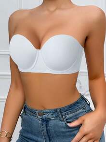 Women's Comfortable Underwire Bra With Supportive Back Design - White - View 6