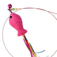 带羽毛的逗猫棒，高强度钢丝猫玩具棒