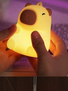 Capybara Sleep Night Light - Adjustable Brightness And Color, Soft Silicone Bedside Lamp With Touch Control And Rechargeable, Suitable For Room Decor And Stress Relief Gift - Multicolor - View 4