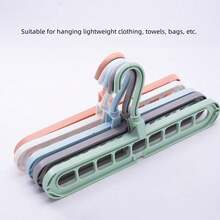 9-Hole Folding Plastic Clothes Hanger, Drying Rack, Portable Storage Rack, Multifunctional Wardrobe Storage Rack, Clothes Rack, Wardrobe Hanger, Clothes Organizer, Used For Wardrobe Organization, Suitable For Home, Dormitory, Travel, Etc. - Multicolor - View 4