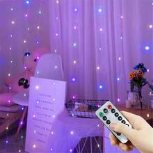 Valentine's Day Atmosphere USB Powered Curtain Lights, Decorative Hanging Ornament With Remote Control, 8 Lighting Modes, Home Bedroom Decor Curtain Lights, Christmas Tree Hanging Ornament, Halloween Thanksgiving Wedding Party Decor Lights, Birthday Gift, Happy New Year, Valentine's Day - USB Curtain Light - View 25