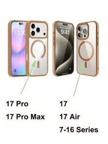 1 Ốp lưng điện thoại từ tính trong suốt màu trắng, tương thích với iPhone 16 15 14 13 12 11 Pro Plus Max Mini 7 8 SE 16e 7P X XR XsMax, chống sốc, tương thích với Samsung S25 Ultra S24 Ultra S23 FE S22+ - trắng - Xem 6