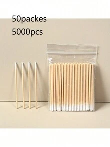100/200/300/500/2000/5000pcs/10pcs 雙頭指甲油棉片，小型雙頭眉毛彩妝擦拭工具，約 100pcs/包 (包裝方式：1/2/3/5 包) - 白色 - 查看 17