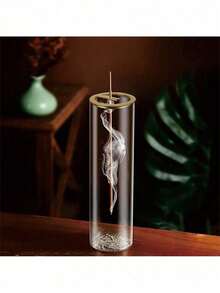 玻璃香炉，金属底座：冥想、瑜伽、水疗和家居装饰的理想之选 - 适用于 0.39-0.118 英寸的香棒 - 彩色 - 查看 13