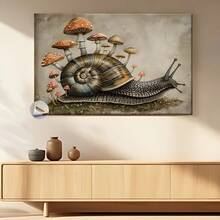 1 Canvas Wrapped Framed Painting Wall Decor, Boho Vintage Snail Mushrooms Print, Moody Printable, Floral Woodland Cottagecore Art Perfect For Your Room Decoration, A Thoughtful Gift, Ready To Hang Immediately, 2D - nhiều màu - Xem 7