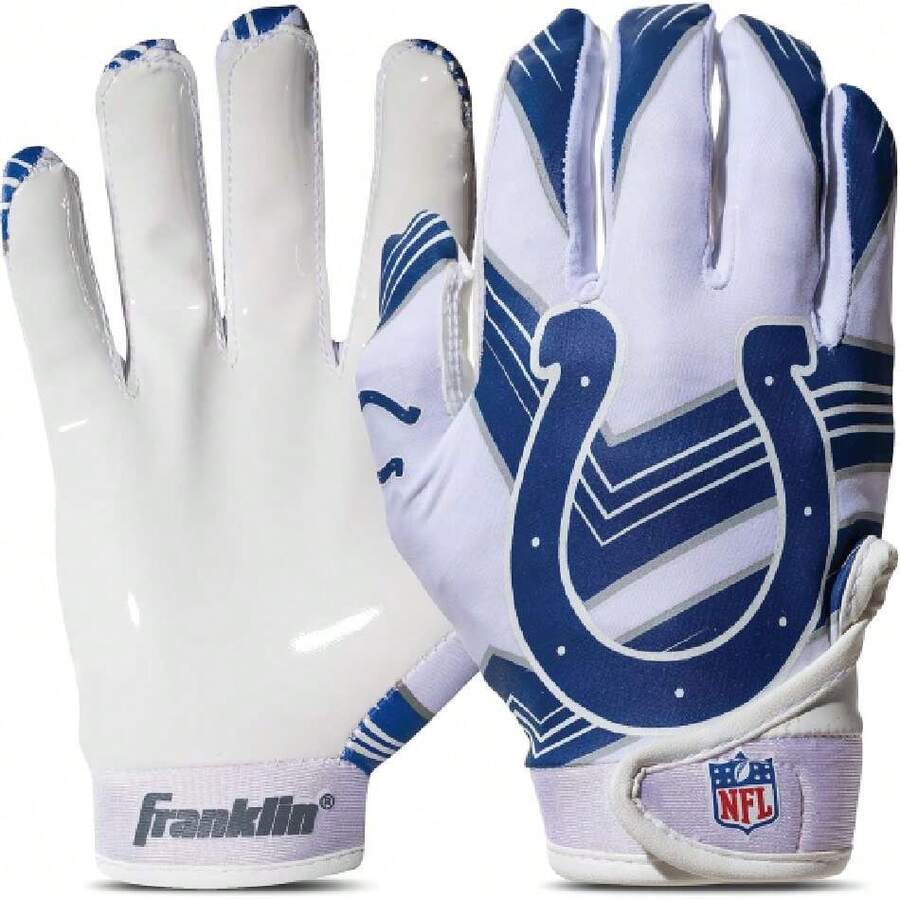 Youth  Football Receiver Gloves - Kids Football Gloves Pair -  Team Logos and Silicone Palm - All Youth Sizes - Great Game Gear + Football Costume Accessory,36984960 - Gris Oscuro - Ver 1