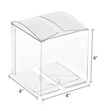 25/50/100 Packs Clear Gift Boxes, Clear PVC Plastic Boxes Transparent PacFKing Box Favor Square Boxes For Than1ks 1giving, Christmas, Wedding, Party, Birthday, Jewelry (4\X4\X4\, 50 Pack),Clear - 清除 - 查看 8
