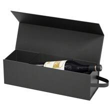 Wine Gift Box 12.8 X 3.8 X 3.8 In,Bottle Gifts Boxe For Liquor Presents,For Wines And Champagne,Magnetic Collapsible Gift Boxes Wine Bottle Gifts Packaging For Weddings,Anniverss, Parties (Black-01),Black-01 - 黑色-01 - 查看 1