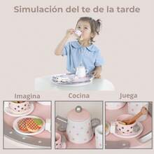 TendenciaCocina De Juguete Set Te Y Cafe De Madera 12 Piezas CalidadCalidad premium - Rosa Pálido - Ver 5