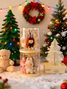 1个毛绒娃娃360°旋转收纳盒，适用于La-Bubu品牌，亚克力防尘收纳柜，娃娃吊坠圆柱形旋转展示架，完美收纳怪兽毛绒玩具（不含娃娃），毛绒玩具旋转展示盒|玩具收纳整理盒，玩具展示盒，完美的圣诞派对礼物 - 彩色 - 查看 12