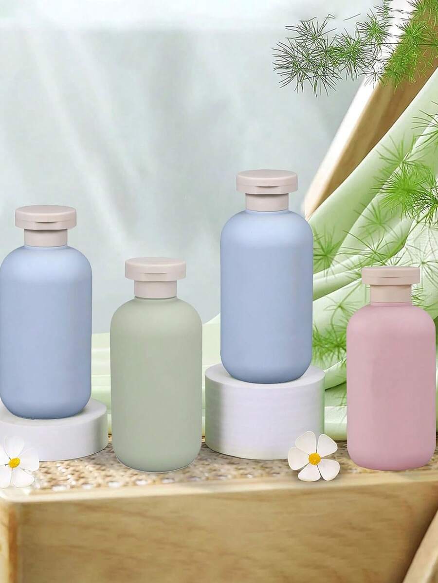 3 st/1 st flockad lotionflaska 100 ml/3,4 oz | Halkfri återfyllningsbar plastbehållare för kosmetika, lämplig för handtvätt, duschtvål och hudvård, lyxigt presentset