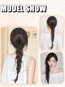 16 Inch Wig Braid, Fishtail Braid, Low Tie, Slouchy Temperament, Clip-On Twist Braid, Long Braid, Braided Wig Braid, Ponytail - Multicolor - View 5