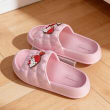 Miniso Sanrio Hello Kitty 女款室內浴室拖鞋 (尺寸 35-36) - 舒適柔軟材質，精緻卡通徽章細節，防水設計，適用於浴室/臥室 (1雙) - 粉色 - 查看 2