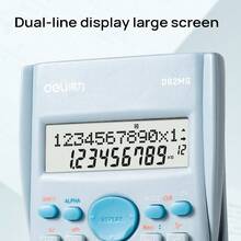 DELI تتميز الآلة الحاسبة D82MS بمفاتيح متينة وحساسة، وبطارية موفرة للطاقة تدوم طويلاً، ووظائف حسابية غنية، وشاشة عرض كبيرة مزدوجة الخطوط. - أزرق فاتح - مشاهدة 3