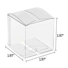 Clear Gift Boxes 2\ X 2\ X 2\ - 100 Pack, Clear PVC Plastic Boxes Transparent PacFKing Box Favor Square Boxes For Than1ks 1giving, Christmas, Wedding, Party, Birthday (2\ X 2\ X 2\, 100 Pack),Clear(2x2x2Inch - 透明(2x2x2吋) - 查看 3