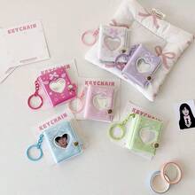 1pc 2-Inch Portable Hanging Cord Photo Album, Cute Cartoon Bow Pattern, Suitable For Kpop Idol Photos, Student Instant Camera Photos, Backpack Keychain Decor - Multicolor - View 9