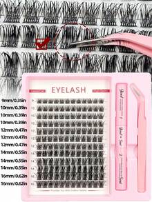 Rikuaild 144PCS 3in1 Eyelash Kit Fluffy Soft Clusters Lash Natural Look&Wispy Clusters Eyelashes With Eyelash Bond & Seal And Tweezers Reusable Individual Eyelash Extension Kit For Daily Life&Party&Music Festival&Halloween&New Year&Christmas - Multicolor - View 4