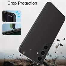 One Black Galaxy Phone Case Compatible With The A Series Of Galaxy A91/A90/A81A73/A72/A71/A56/A55/A54/A53/A52/A52S/A51/A50/A42/A36/A35/A34/A33/A32/A31/A30/A26/A25/A24/A23/A22/A21/A17/A16/A15/A13/A14/A12/A11/A10, Featuring A Soft And Comfortable Touch, Anti-Slip, Anti-Sweat, Anti-Fingerprint Properties, Abrasion Resistance, Scratch Resistance, Impact Resistance (Military-Grade Protection), Lightweight Case, Phone Cover - Black Matte - View 8