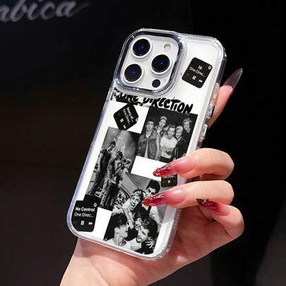 Funda de Teléfono Estilosa y Única de Nueva  One D-Directions, Compatible con 17, 16, 16e, 15, 14, 13, 12, 11 Pro, X, XR, XS, 8,, e Plus, con Botones Electroplateados y Cubierta de Lente Transparente, Accesorioóvil,Estilo Único,Tema de la Banda,Impreso con UV17,17 Pro