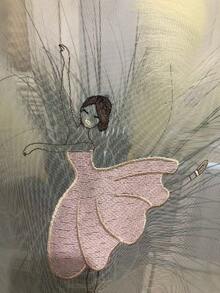 1pc Embroidered Tulle Curtain With Dancing Girl Design, Princess Style For Yoga/Dance Studio - Multicolor - View 6