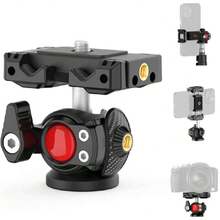 Cabezal de Bola para tripie para Celular,Accesorio trípode con Soporte para Celular,Adaptador de trípode para cámara Giratorio de 365°,Rótula para cámaras, teléfonos y aro de luz,36981819 - Multicolor - Ver 1