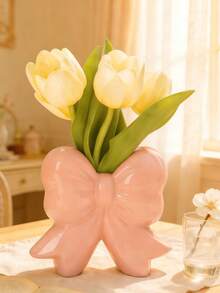 1个可爱蝴蝶结花瓶，北欧风格家居装饰，亮白色花瓶，适合摆放在客厅茶几、卧室书桌、窗台上，是送给女性的完美礼物，也是打造美丽房间的必备单品，波西米亚风格装饰花瓶，可插鲜花/干花，时尚的乔迁礼物 - 彩色 - 查看 9