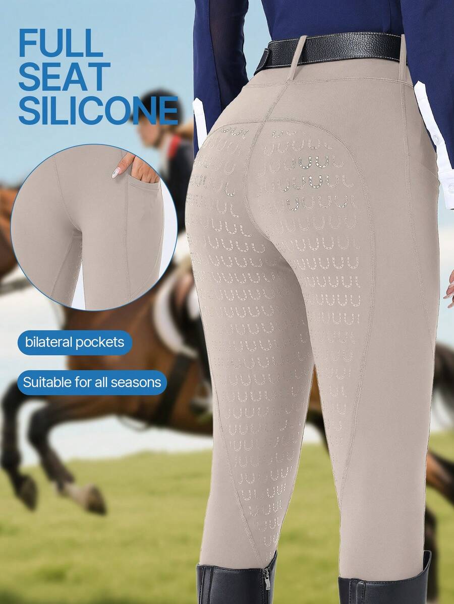 ROYALS MATTINI 女士马术骑行裤，全座硅胶防滑耐用马裤，带口袋，速干马术运动裤