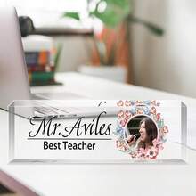 Placa de escritorio de acrílico personalizada con logotipo de la empresa - Placa decorativa de oficina personalizada, adecuada como regalo para el jefe o la empresa, bloque de vidrio acrílico transparente personalizado, regalo de oficina, regalo de agradecimiento para colegas, jefe, maestro/empleado, decoración de escritorio de oficina unisex, decoración de sala de estar - Multicolor - Ver 41