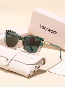 نظارة شمسية عصرية بعدسة على شكل عين القطة ذات طبعة الفهد والتدرج اللوني، تصميم علامة تجارية عالية الجودة مناسبة للخروج والسفر والتخييم والشاطئ والعطلات الصيفية والحفلات الموسيقية، إكسسوار أنيق وأنيق - متعدد الألوان - مشاهدة 10