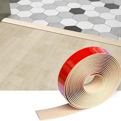 شريط انتقال أرضية فينيل لاصق ذاتي، تصميم حبيبات الخشب لفجوات أرضيات الأرضيات المصفحة والممرات (3.28 قدم * 1.57 بوصة، رمادي)