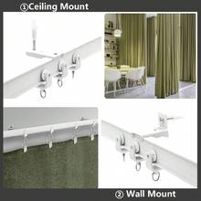 Riel de cortina flexible, riel de cortina deslizante flexible y curvado para montar en techo o pared con ganchos de acero inoxidable, de 2 m/3 m/4 m/5 m para formas en L, U, círculo para cortinas de ducha, sistema de cortinas para caravana, divisor de habitaciones, decoración de baño DIY - Multicolor - Ver 8