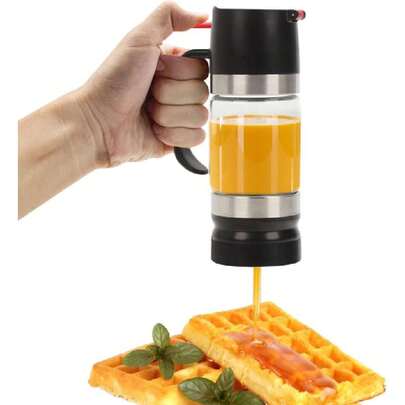 315MLDispensador de Miel, Empujar para Extraer, Dispensador de Miel Sin Goteo, con Asa, 10.65OZ Tarro de Miel de Vidrio, Dispensador de Jarabe, con Tapa, para Miel, Ensaladas (Negro),37430412
