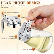 Dispensador De Vidrio Para Cocina 2Pcs - Azucarero Transparente, Dispensador De Crema, Miel, Jengibre Y Vinagre, 300Ml, DiseñO Sellado Y Antigoteo,37430420 - Multicolor - Ver 2