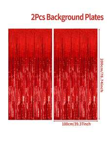 1/2/3/4/6 piezas Cortina decorativa con flecos metálicos brillantes, decoración de fiesta, cortina con flecos de lentejuelas de colores múltiples, incluye oro, plata, verde, morado, rojo, negro, azul, rosa, adecuado para decoración de bodas, revelación de género, decoración del hogar, decoración colgante, telón de fondo fotográfico, aniversario, decoración de fiesta festiva - Multicolor - Ver 40