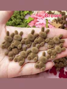 1/5/10 颗迷你植绒兔子珠子，带蓬松毛外套，适合 DIY 手工艺品、发饰、情人节和斋月礼物，可用于制作发夹、钥匙扣、剪贴簿等。