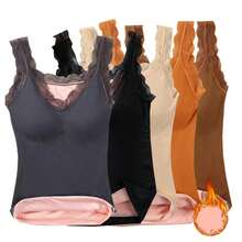 Ropa interiorérmica de talla para mujer, lenceríaérmica, ropa de invierno, Top cálido, ropa interior, camiseta interior íntima 1SA1 - Negro - Ver 8