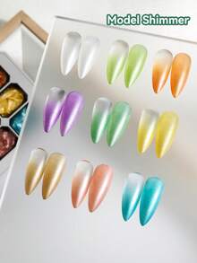 AiFer 9 Colors Glitter Slap-On Gel Nail Polish, High Saturation, Semi-Solid Gel Nail Lacquer, Suitable For Nail Salons - 彩色 - 查看 2