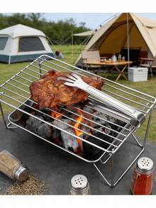 不锈钢开槽食物夹，耐热锁扣食物夹，适用于烧烤、沙拉、开胃菜、自助餐、烤肉、露营 - 彩色 - 查看 5