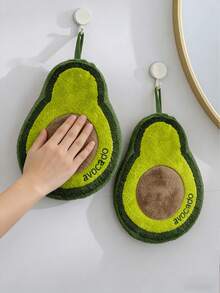 1pc/2pcs/3pcs Cute Avocado Pattern Hand Towels, Highly Absorbent, Quick-Drying, Soft & Skin-Friendly, Kitchen & Bathroom Decor Towels, Creative Home Gifts - Multicolor - View 2
