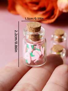 10/20pcs Mini Wishing Bottles With Cork Stoppers, Micro Transparent Artificial Fruit Theme Drift Bottles, Glass Bottle Pendants, Suitable For Micro Landscape Crafts, DIY Crafts, Home Decor, Bookshelf, Living Room Scenes, Birthday Party Gifts, Car Interior Accessories, Gift Bag Fillers, Wedding Gifts, Valentine's Day Gifts - Multicolor - View 8