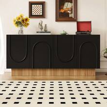 Storage Cabinets - Black + Wood + Particle Board - View 7