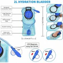 Hydration Backpack Pack With 2L Hydration Bladder - Lightweight Backpack Pouch Women Men Running Riding Biking Music Festival - 銀河3 - 查看 6
