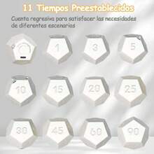 Temporizador cocina, Temporizador digital, Cronometro niños, Temporizador flip con sonido y vibración, 11 Tiempos preestablecidos, Adecuado para aprender, Cocinar temporizador de cuenta atrás Blanco,37349257 - Rosa Pálido - Ver 6