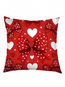 Vỏ gối trang trí ngày Valentine họa tiết chấm bi đỏ hình trái tim và nơ, in hai mặt, bền, có thể giặt máy, trang trí trong nhà/ngoài trời cho phòng ngủ, phòng khách, ghế sofa và giường, phù hợp cho trang trí hàng ngày/ngày Valentine/đám cưới/tiệc tùng, không bao gồm ruột gối, trang trí theo mùa, phong cách hiện đại, vỏ bảo vệ nhẹ. - Nhiều màu - Xem 8